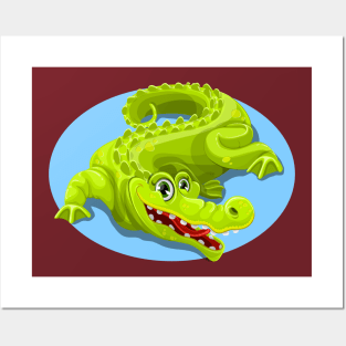 Cartoon Crocodile Vector Design 2 Posters and Art